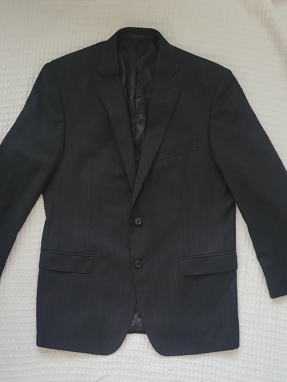 Joseph Abboud Black Pinstripe Two-Button Suit Jacket And Pants